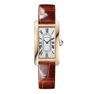Orologio Cartier Tank Américaine Modello piccolo Movimento al quarzo Pelle oro rosa WGTA0133