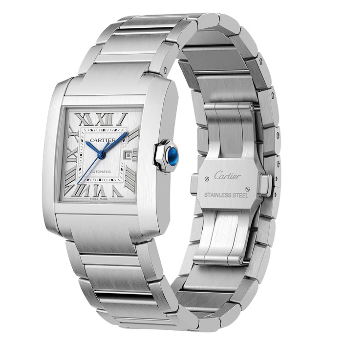 Orologio Cartier Tank Française Modello Grande Movimento meccanico automatico Acciaio WSTA0067 - immagine 3