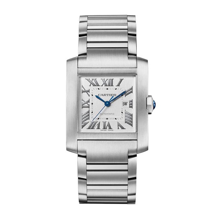 Orologio Cartier Tank Française Modello Grande Movimento meccanico automatico Acciaio WSTA0067
