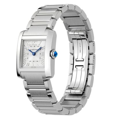 Orologio Cartier Tank Française Modello Piccolo Movimento al quarzo Acciaio WSTA0065 - immagine 3