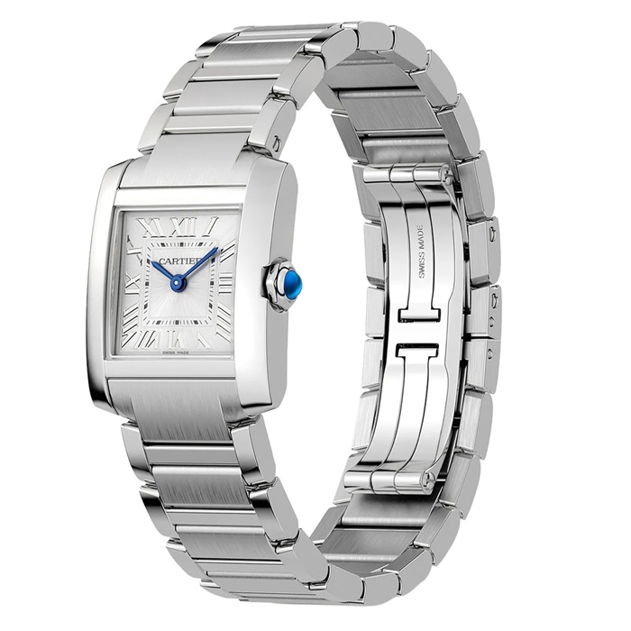 Orologio Cartier Tank Française Modello Piccolo Movimento al quarzo Acciaio WSTA0065 - immagine 3