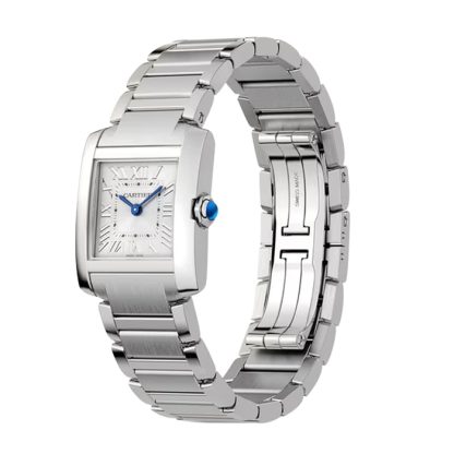 Orologio Cartier Tank Française Modello Piccolo Movimento al quarzo Acciaio WSTA0129 - immagine 2