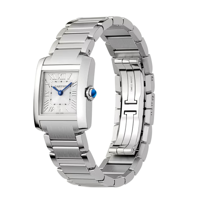 Orologio Cartier Tank Française Modello Piccolo Movimento al quarzo Acciaio WSTA0129 - immagine 2
