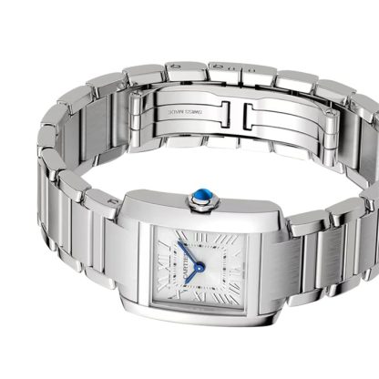 Orologio Cartier Tank Française Modello Piccolo Movimento al quarzo Acciaio WSTA0129 - immagine 4