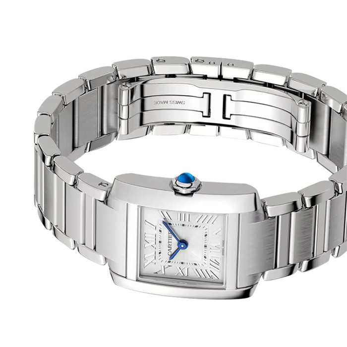Orologio Cartier Tank Française Modello Piccolo Movimento al quarzo Acciaio WSTA0129 - immagine 4