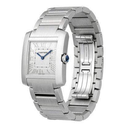 Orologio Cartier Tank Française Modello medio Movimento al quarzo Acciaio WSTA0074 - immagine 2