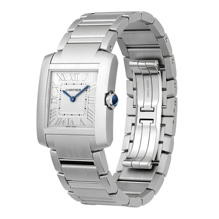 Orologio Cartier Tank Française Modello medio Movimento al quarzo Acciaio WSTA0074 - immagine 2