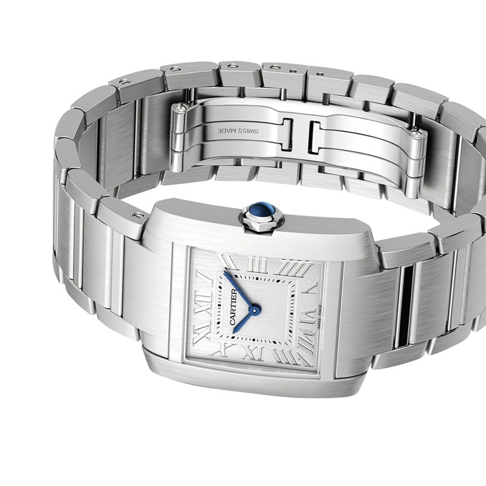 Orologio Cartier Tank Française Modello medio Movimento al quarzo Acciaio WSTA0074 - immagine 4