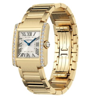 Orologio Cartier Tank Francaise Modello medio Movimento al quarzo Cassa in oro giallo 18 carati WJTA0061 - immagine 2