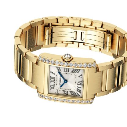 Orologio Cartier Tank Francaise Modello medio Movimento al quarzo Cassa in oro giallo 18 carati WJTA0061 - immagine 5