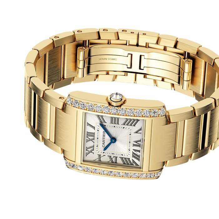 Orologio Cartier Tank Francaise Modello medio Movimento al quarzo Cassa in oro giallo 18 carati WJTA0061 - immagine 5