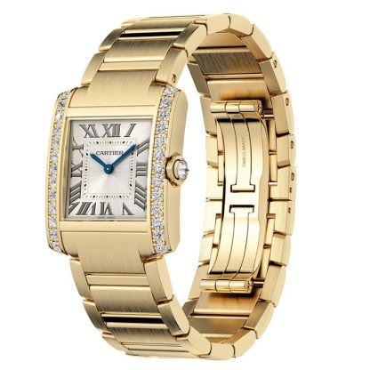 Orologio Cartier Tank Française Modello medio Movimento al quarzo Oro giallo Diamanti WJTA0040 - immagine 3