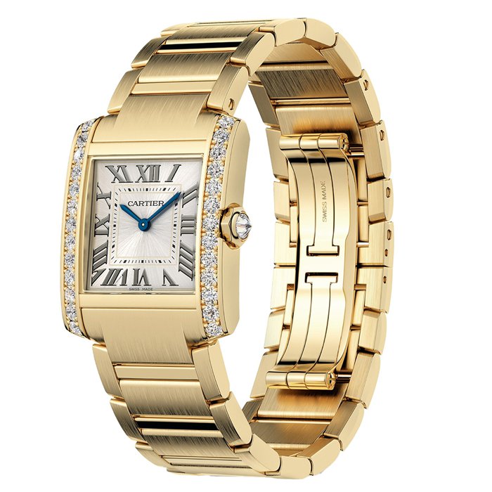 Orologio Cartier Tank Française Modello medio Movimento al quarzo Oro giallo Diamanti WJTA0040 - immagine 3