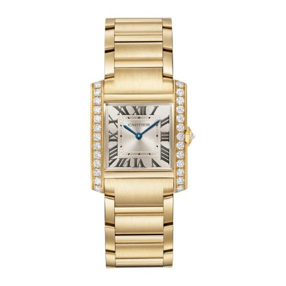 Orologio Cartier Tank Française Modello medio Movimento al quarzo Oro giallo Diamanti WJTA0040