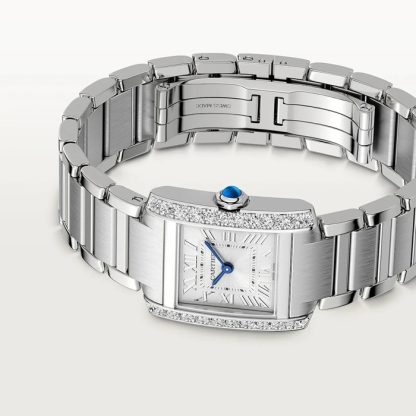 Orologio Cartier Tank Francaise Modello piccolo Movimento al quarzo Cassa in acciaio W4TA0029 - immagine 5