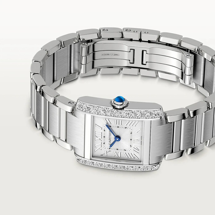 Orologio Cartier Tank Francaise Modello piccolo Movimento al quarzo Cassa in acciaio W4TA0029 - immagine 5