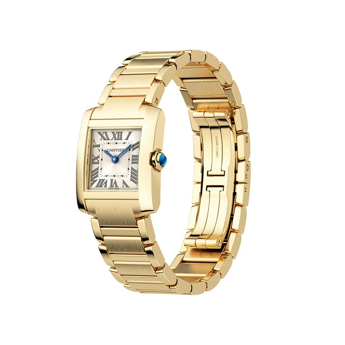 Orologio Cartier Tank Francaise Modello piccolo Movimento al quarzo Cassa in oro giallo 18 carati WGTA0344 - immagine 2
