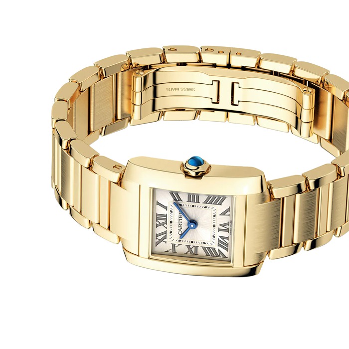 Orologio Cartier Tank Francaise Modello piccolo Movimento al quarzo Cassa in oro giallo 18 carati WGTA0344 - immagine 5