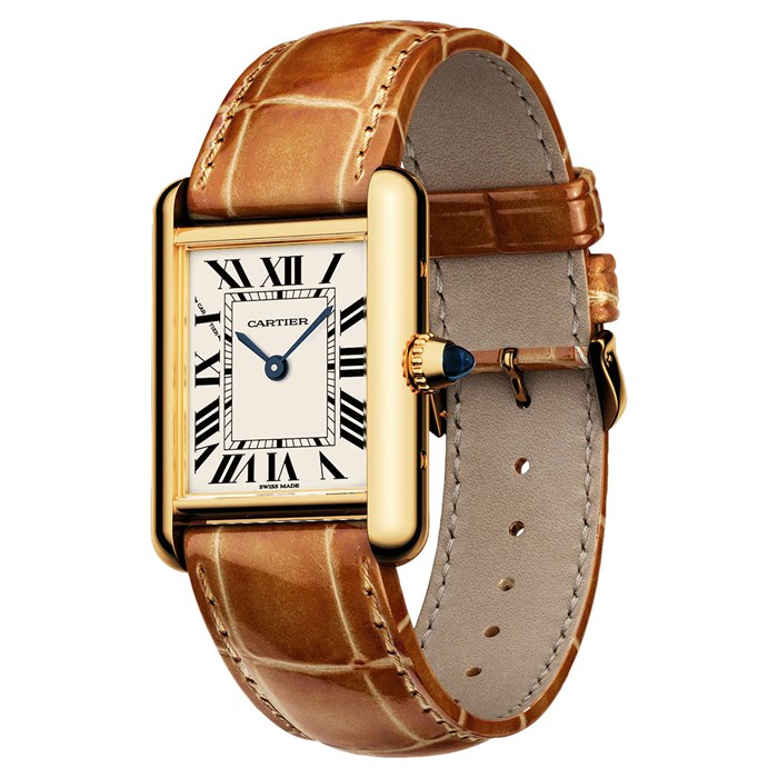 Orologio Cartier Tank Louis Cartier Modello Piccolo Movimento al quarzo Pelle Oro Giallo W1529856 - immagine 3