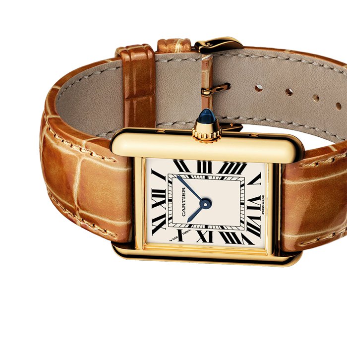 Orologio Cartier Tank Louis Cartier Modello Piccolo Movimento al quarzo Pelle Oro Giallo W1529856 - immagine 5