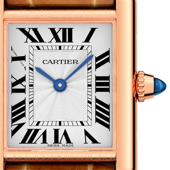 Orologio Cartier Tank Louis Cartier Modello piccolo Movimento meccanico a carica manuale Pelle oro rosa WGTA0010 - immagine 3