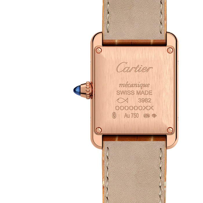 Orologio Cartier Tank Louis Cartier Modello piccolo Movimento meccanico a carica manuale Pelle oro rosa WGTA0010 - immagine 4