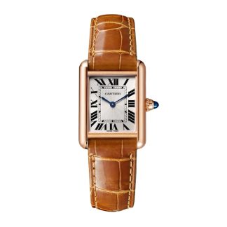 Orologio Cartier Tank Louis Cartier Modello piccolo Movimento meccanico a carica manuale Pelle oro rosa WGTA0010
