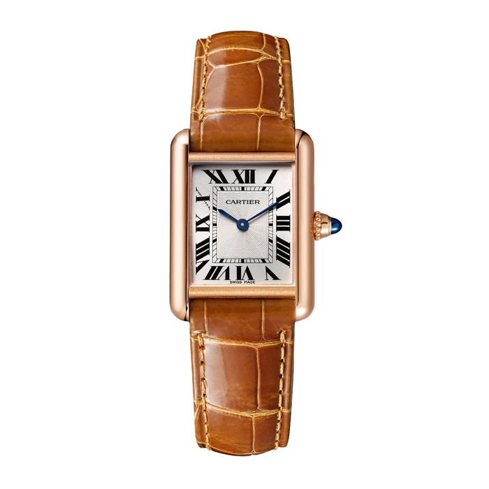 Orologio Cartier Tank Louis Cartier Modello piccolo Movimento meccanico a carica manuale Pelle oro rosa WGTA0010
