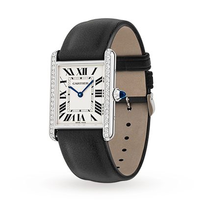 Orologio Cartier Tank Must Modello Grande Movimento al quarzo Acciaio Diamanti W4TA0017 - immagine 2