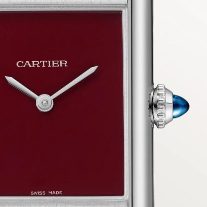 Orologio Cartier Tank Must modello grande Movimento al quarzo ad alta autonomia Cassa in acciaio WSTA0113 - immagine 2