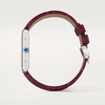 Orologio Cartier Tank Must modello grande Movimento al quarzo ad alta autonomia Cassa in acciaio WSTA0113 - immagine 4