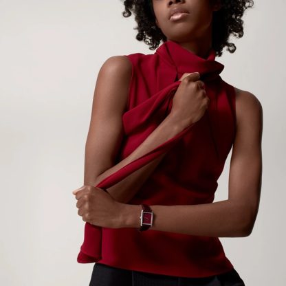Orologio Cartier Tank Must modello grande Movimento al quarzo ad alta autonomia Cassa in acciaio WSTA0113 - immagine 5