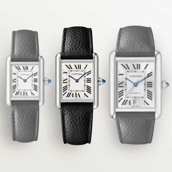 Orologio Cartier Tank Must modello grande Movimento al quarzo ad alta autonomia Cassa in acciaio WSTA0136 - immagine 5