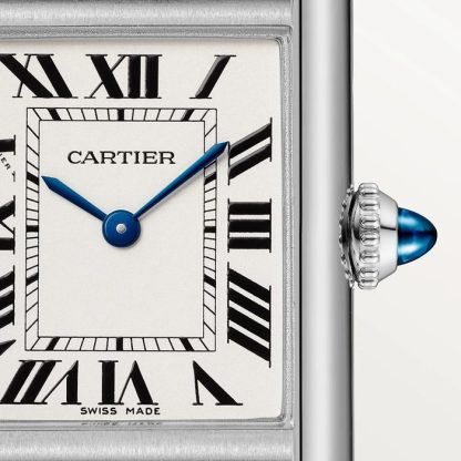 Orologio Cartier Tank Must modello piccolo Movimento al quarzo ad alta autonomia Cassa in acciaio WSTA0135 - immagine 4