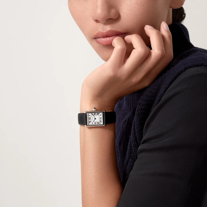 Orologio Cartier Tank Must modello piccolo Movimento al quarzo ad alta autonomia Cassa in acciaio WSTA0135 - immagine 5