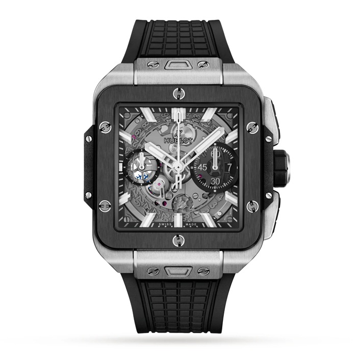 Orologio Hublot Square Bang Unico Titanio Ceramica 42mm Uomo 821.NM.0170.RX