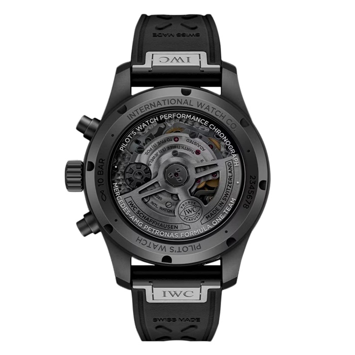 Orologio IWC Pilot Performance Chronograph 41mm Mercedes AMG Petronas Formula OneTM Team Uomo Gomma Nera IW388306 - immagine 2