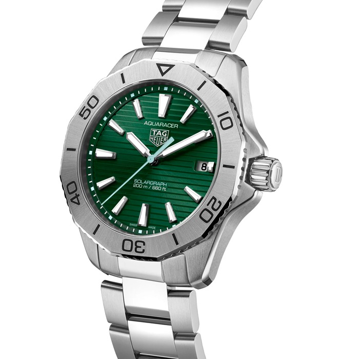 Orologio TAG Heuer Aquaracer Professional 200 Solargraph 40mm Uomo Verde WBP1115.BA0000 - immagine 2
