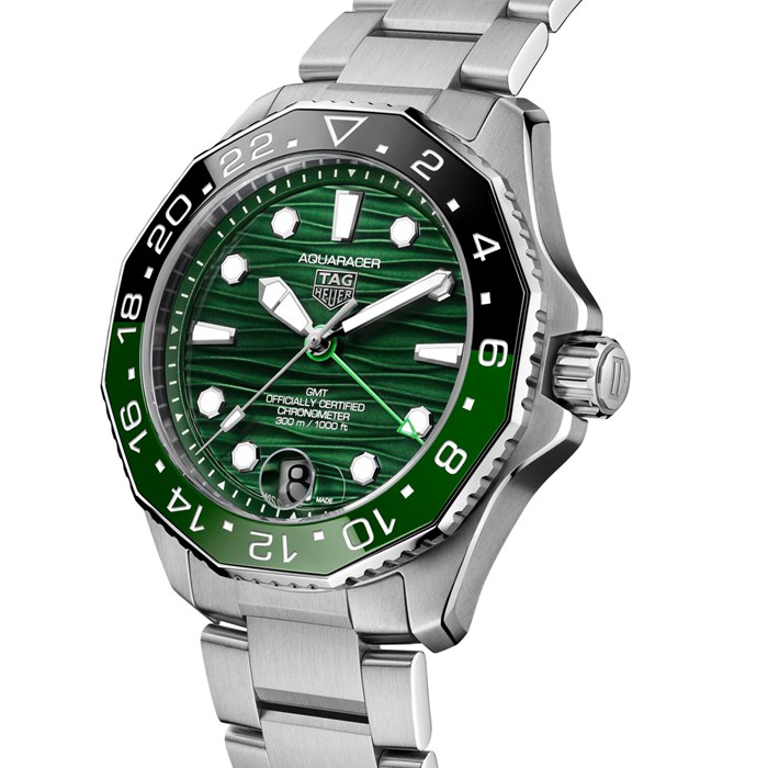 Orologio TAG Heuer Aquaracer Professional 300 GMT 42mm Uomo Verde WBP5115.BA0013 - immagine 2
