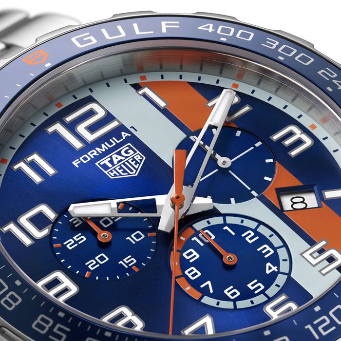 Orologio TAG Heuer Formula 1 Chronograph X Gulf 43mm Uomo CAZ101AT.BA0842 - immagine 4
