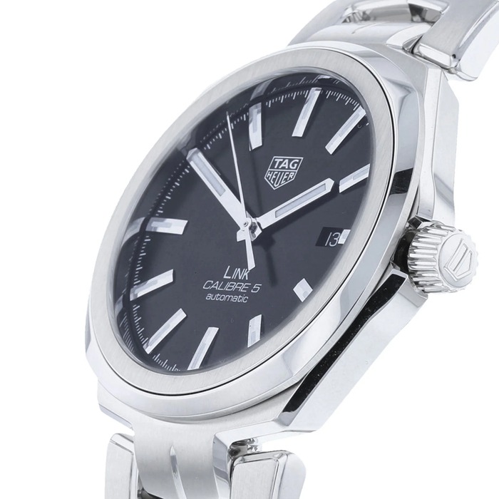 Orologio TAG Heuer Link Calibre 5 41mm Automatic Date Uomo WBC2110.BA0603 - immagine 2