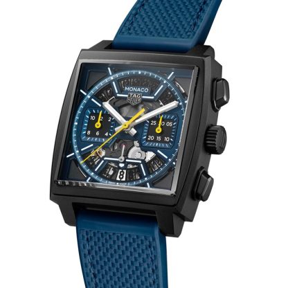 Orologio TAG Heuer Monaco Skeleton 39 mm Uomo Blu CBL2188.FT6261 - immagine 2