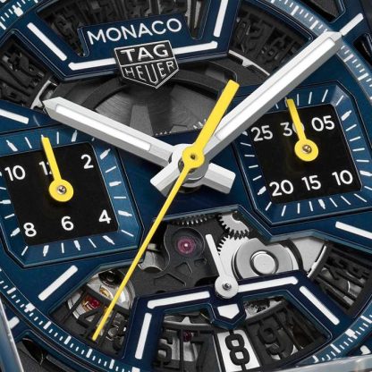 Orologio TAG Heuer Monaco Skeleton 39 mm Uomo Blu CBL2188.FT6261 - immagine 4