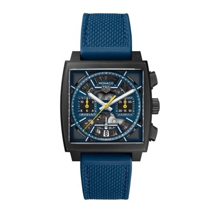 Orologio TAG Heuer Monaco Skeleton 39 mm Uomo Blu CBL2188.FT6261