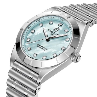 Orologio da donna Breitling Chronomat 28mm Blu Madreperla A72310101C1A1 - immagine 2