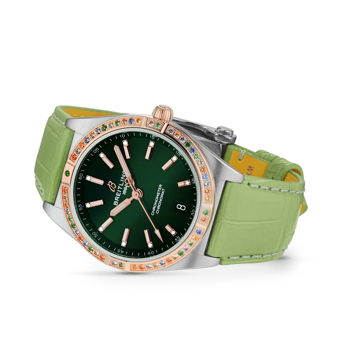 Orologio da donna Breitling Chronomat Automatic 36 South Sea Cinturino in pelle verde U10380611L1P1 - immagine 3
