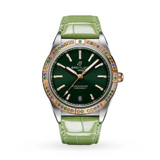 Orologio da donna Breitling Chronomat Automatic 36 South Sea Cinturino in pelle verde U10380611L1P1