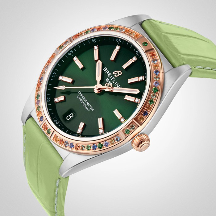 Orologio da donna Breitling Chronomat Automatic 36 South Sea Cinturino in pelle verde U10380611L1P1 - immagine 5