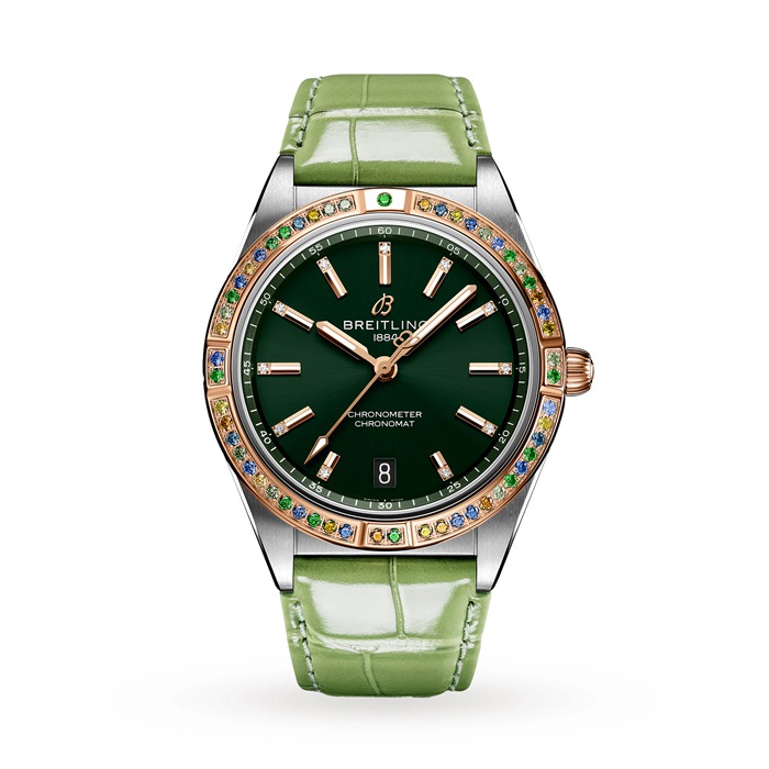 Orologio da donna Breitling Chronomat Automatic 36 South Sea Cinturino in pelle verde U10380611L1P1
