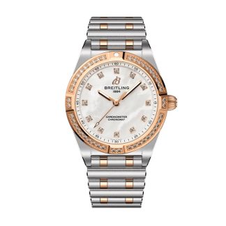 Orologio da donna Breitling Chronomat in acciaio inossidabile e oro rosso 18k 28mm Madreperla U72310531A1U1